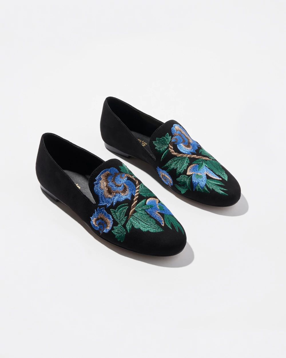 Vegan Suede Floral Embroidered Loafers | Chico's